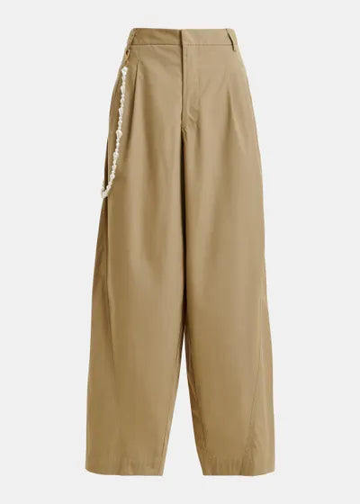 Pantalon fuselé Jesuis camel avec ceinture en perles