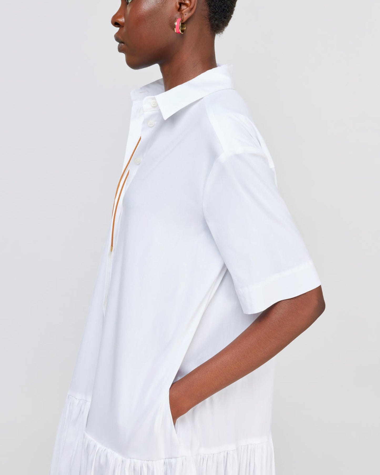 Robe froncée blanche