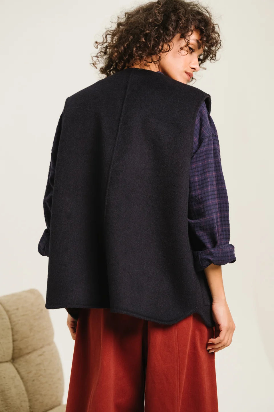 Gilet Antonia réversible bleu marine