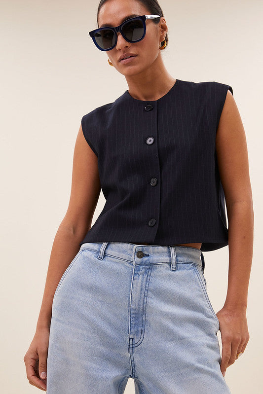 Gilet Nori bleu rayé