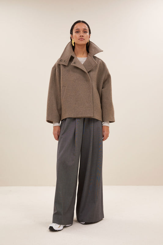 Manteau rika marron sable