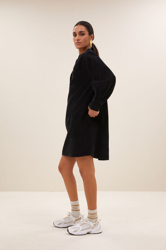 Robe jina velour noir