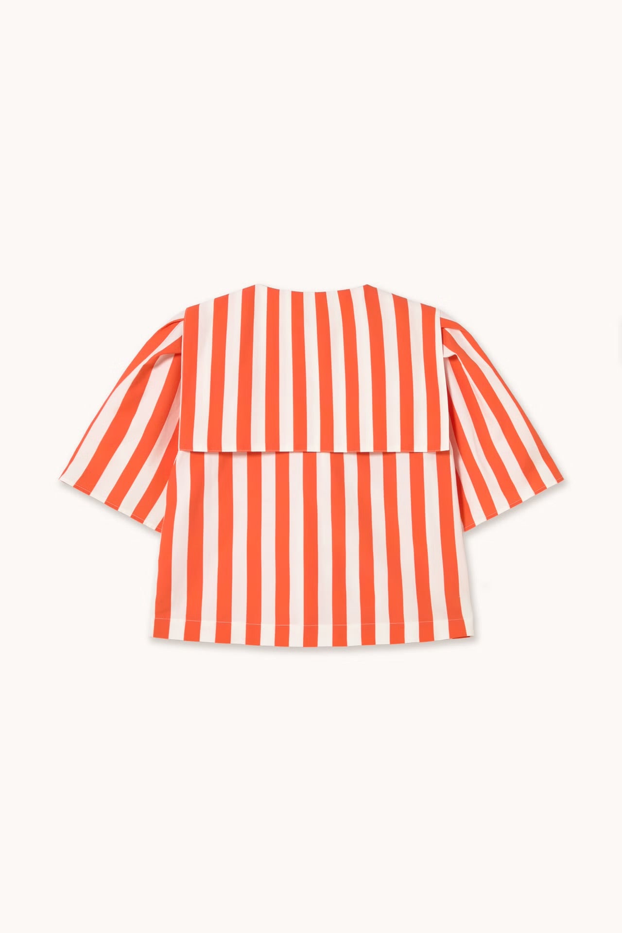 Blouse à rayures orange et blanche