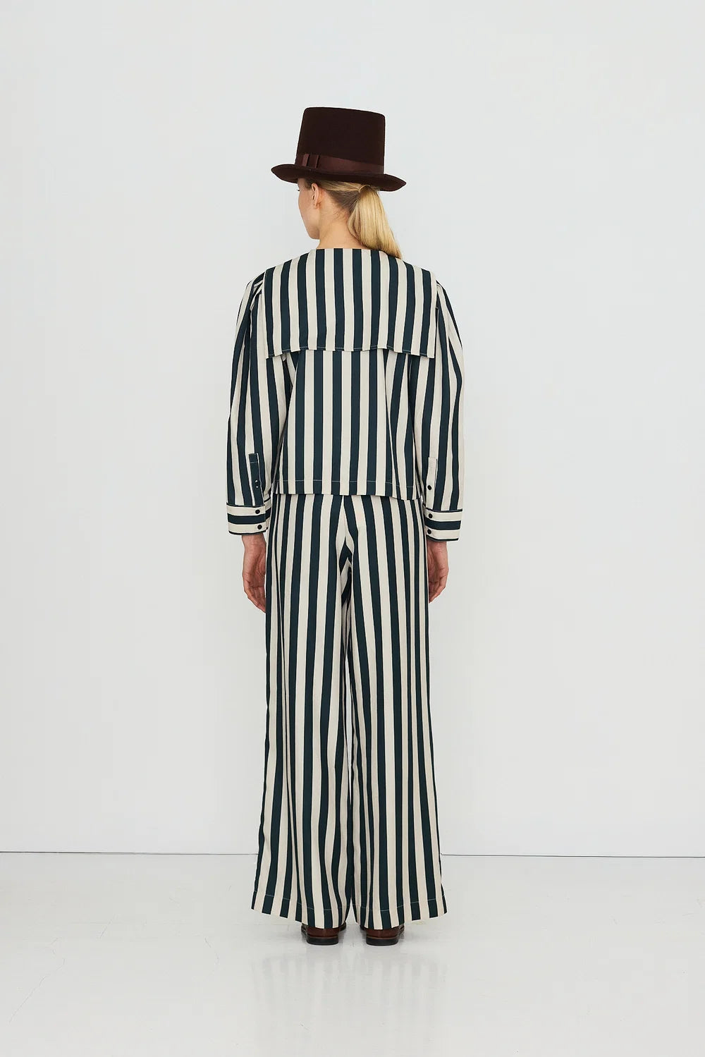 Blouse à rayures vertes