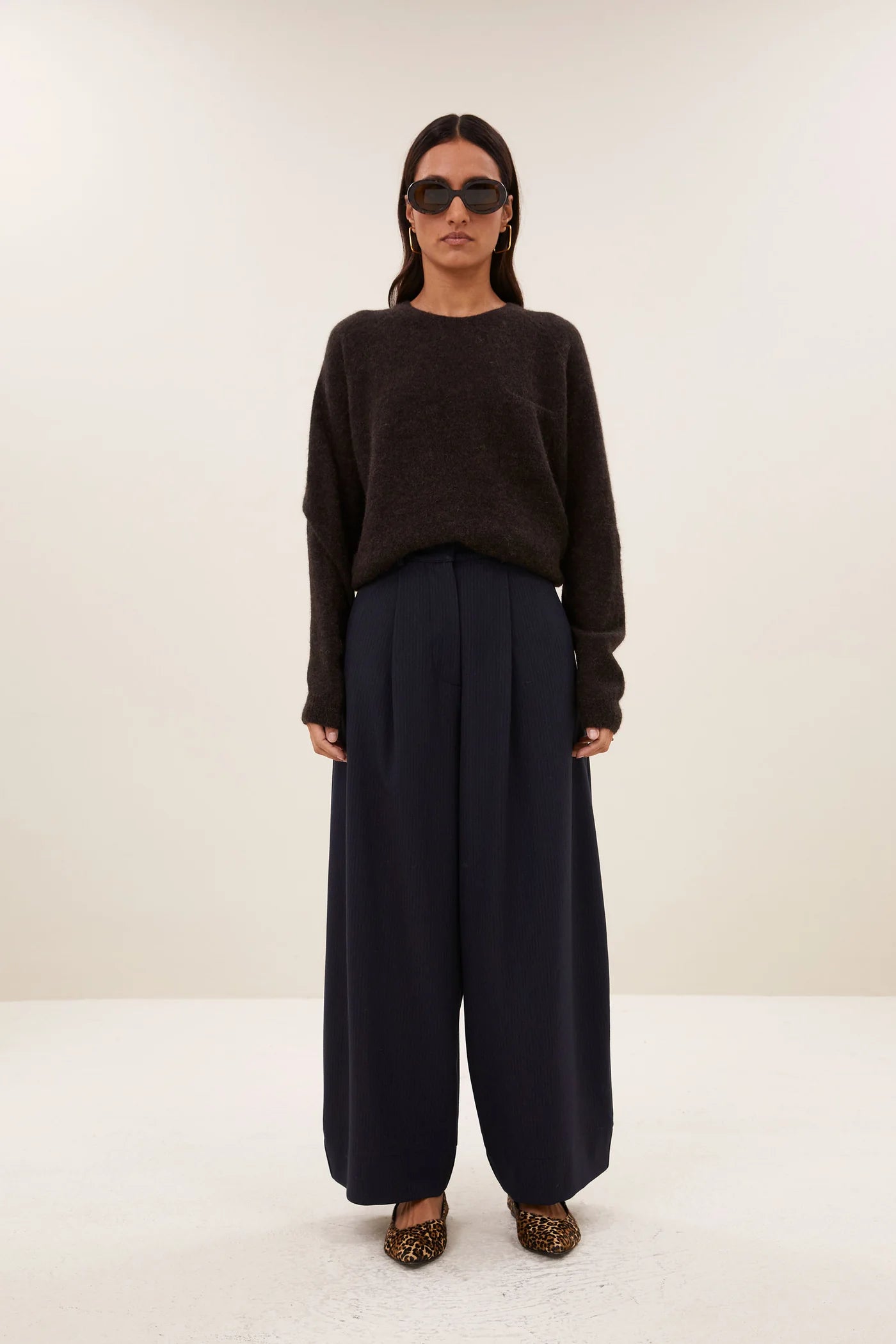 Pull Poly marron foncé