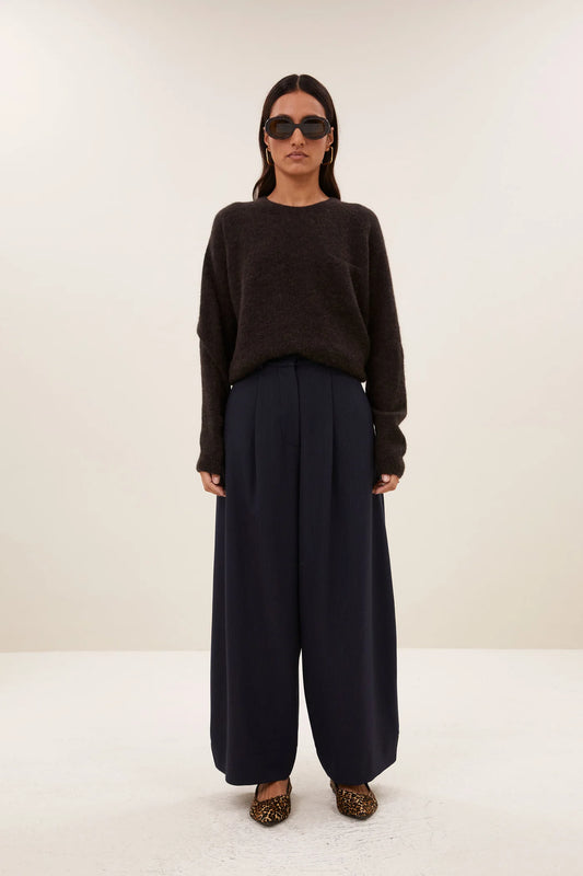 Pull Poly marron foncé