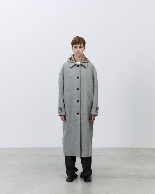 Manteau à capuche double lungo Grey