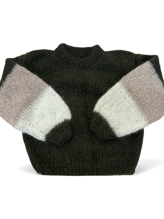 Pull custom kaki/beige/écru