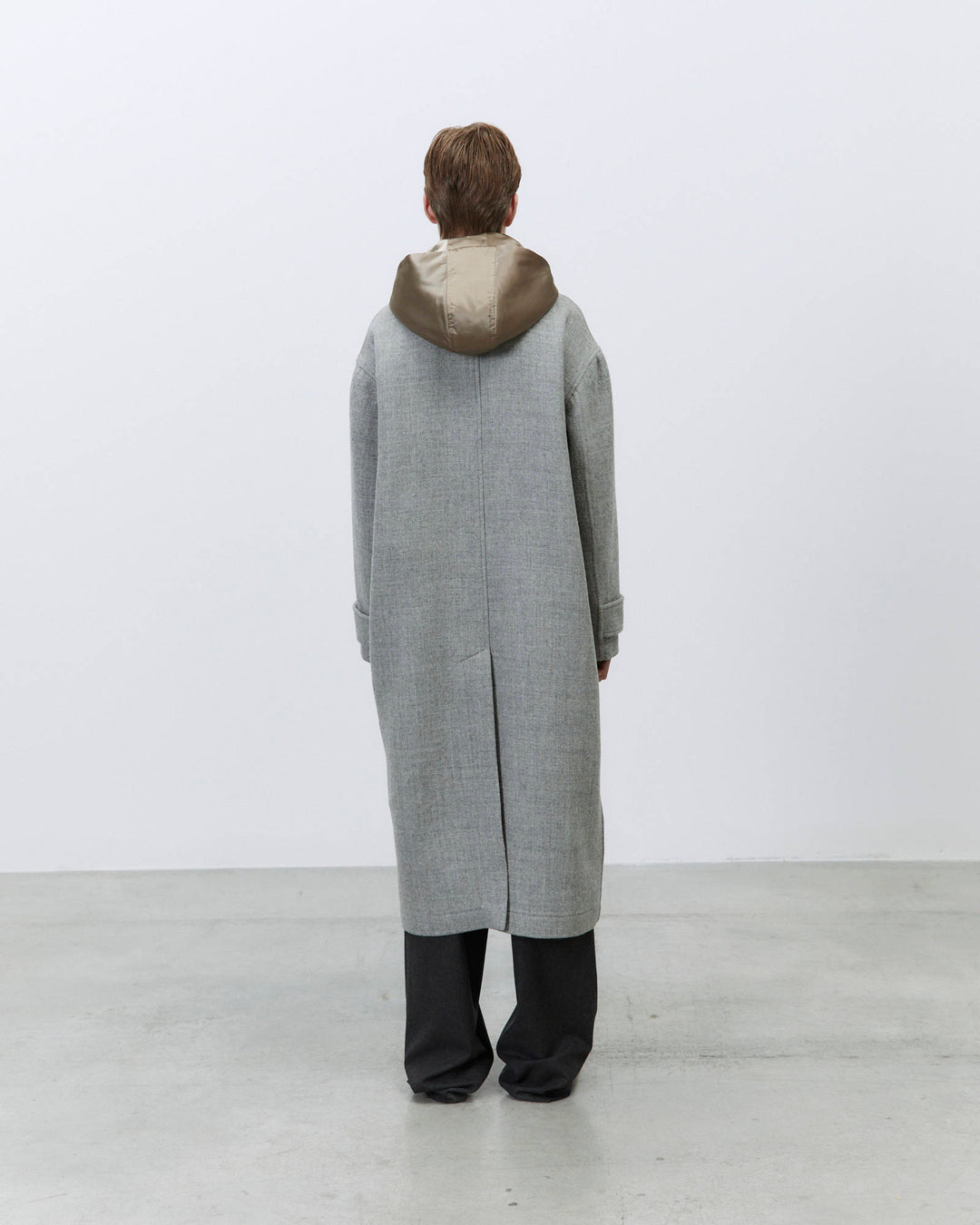 Manteau à capuche double lungo Grey