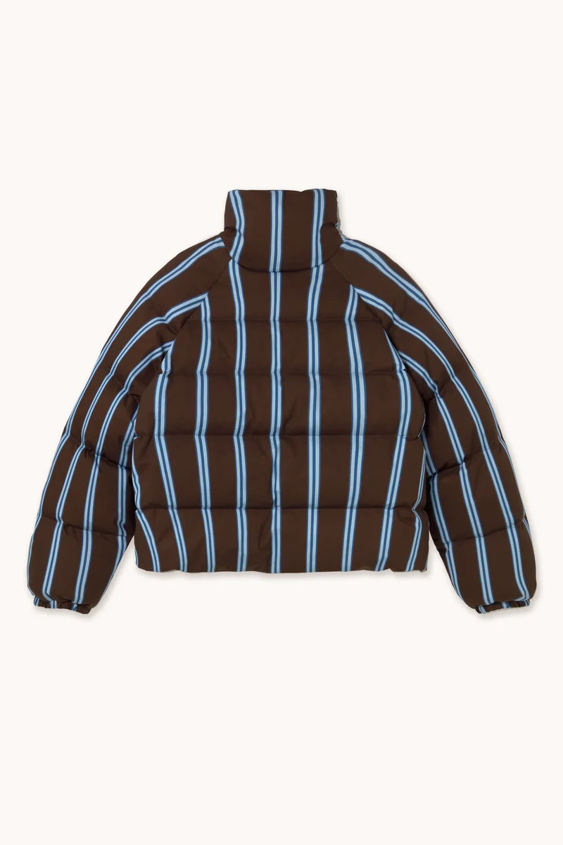 Doudoune rayée marron / bleu