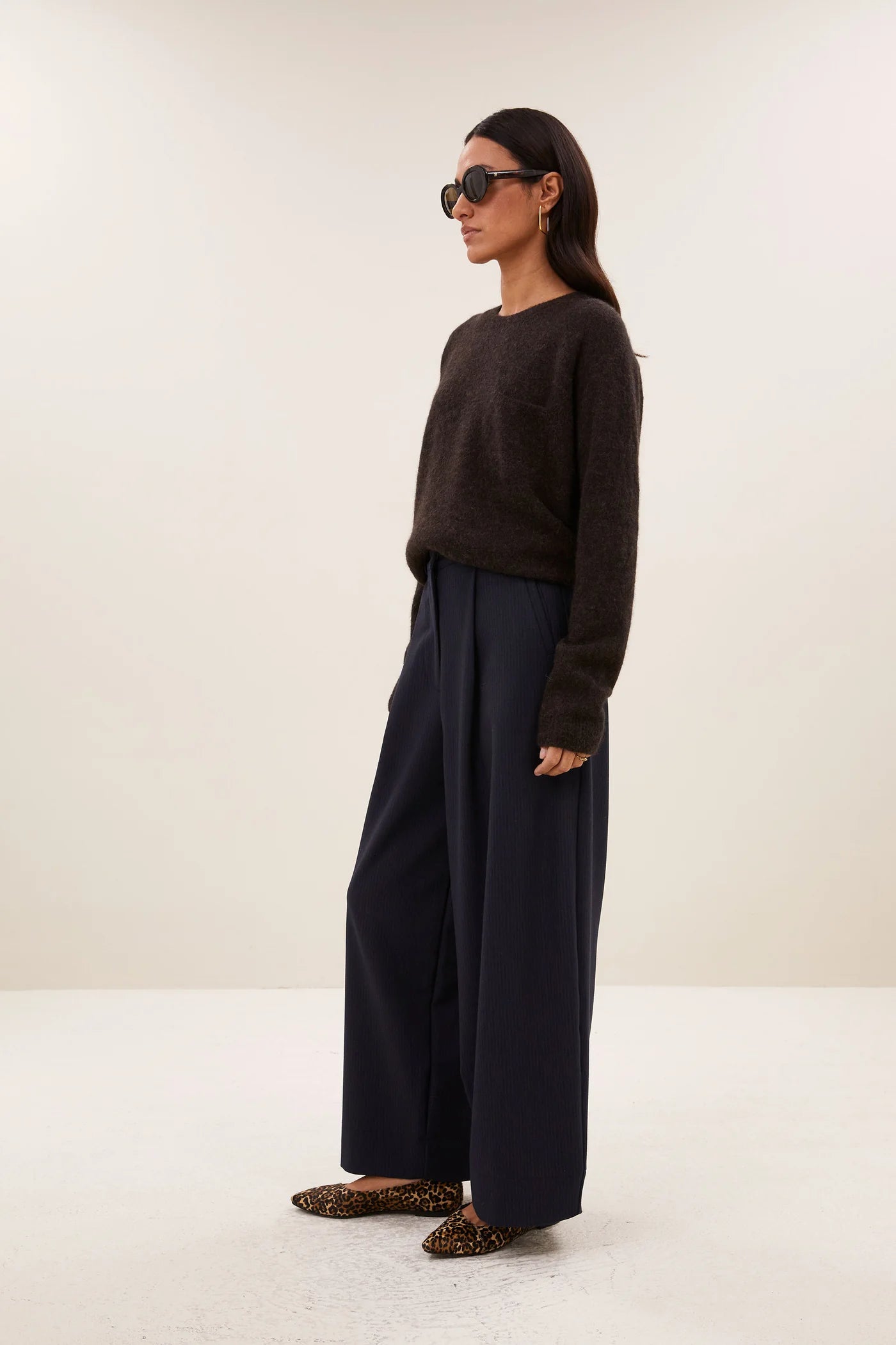 Pull Poly marron foncé
