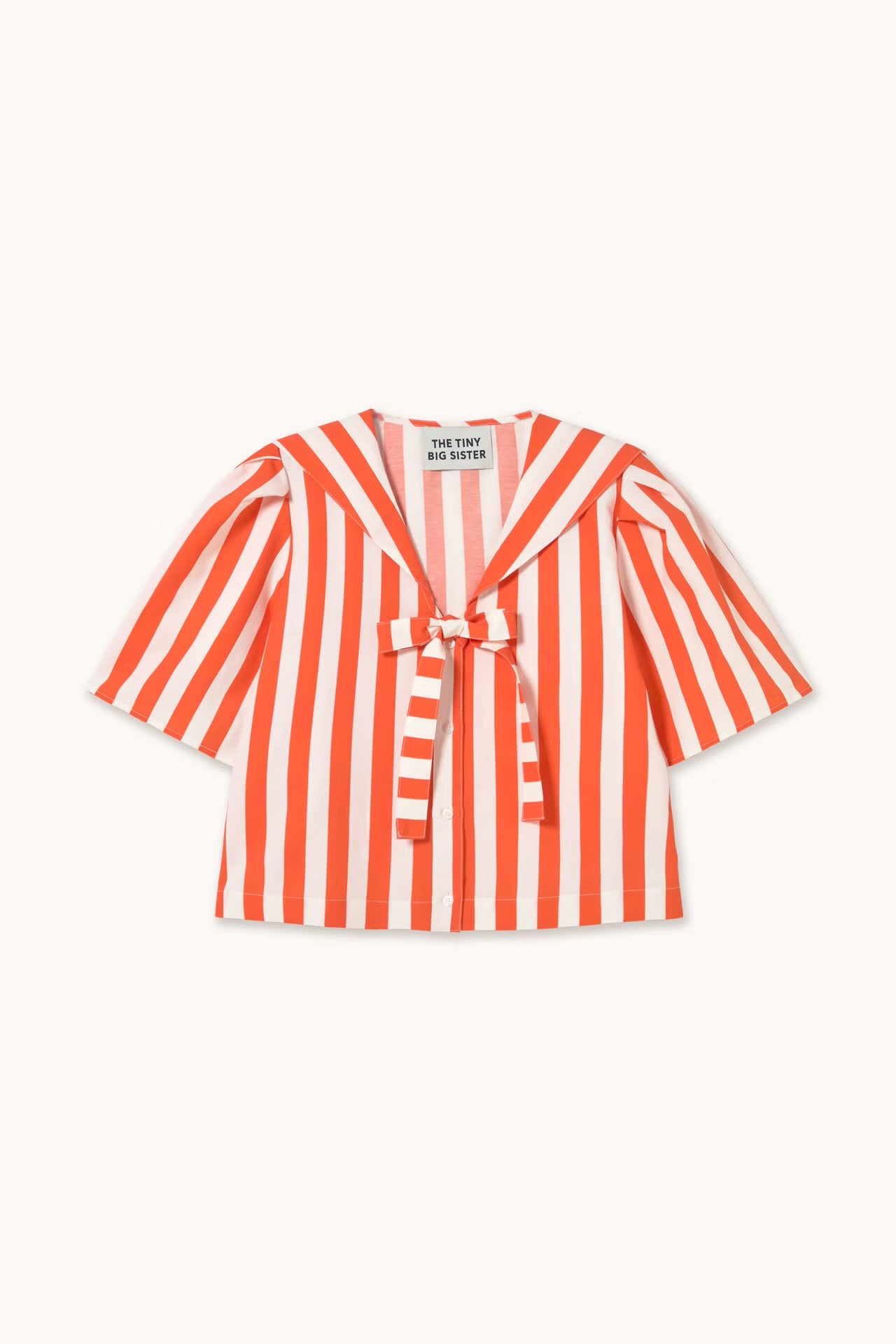 Blouse à rayures orange et blanche