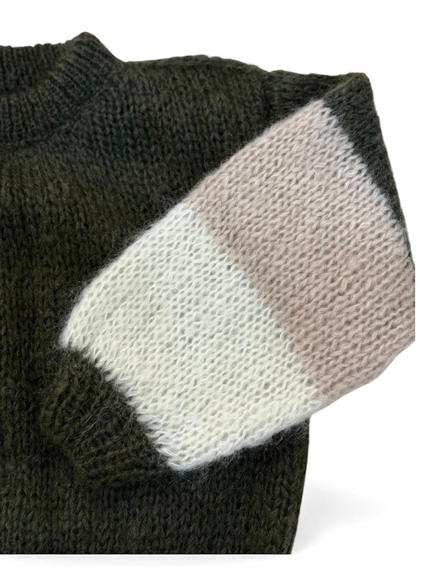 Pull custom kaki/beige/écru