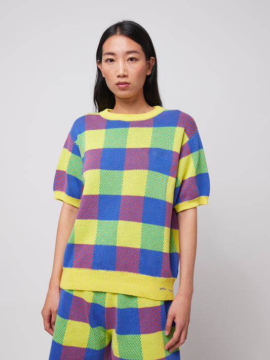 Top vichy jacquard multicolore