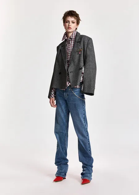 Blazer court Kiana gris