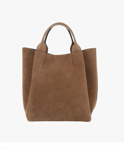 Sac shopping essential medium cuir suede camel