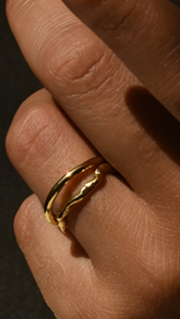 Bague horizons maxi doré