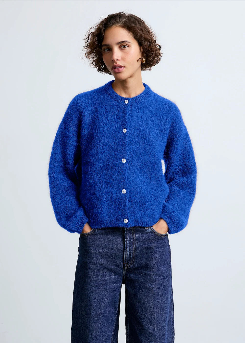 Cardigan Olivia bleu électrique