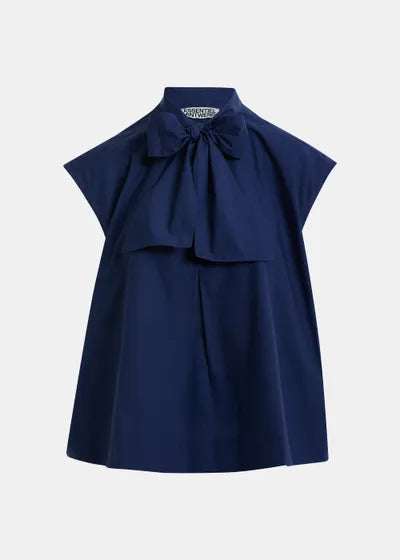 Top lavallière Jalaysia sans manches bleu