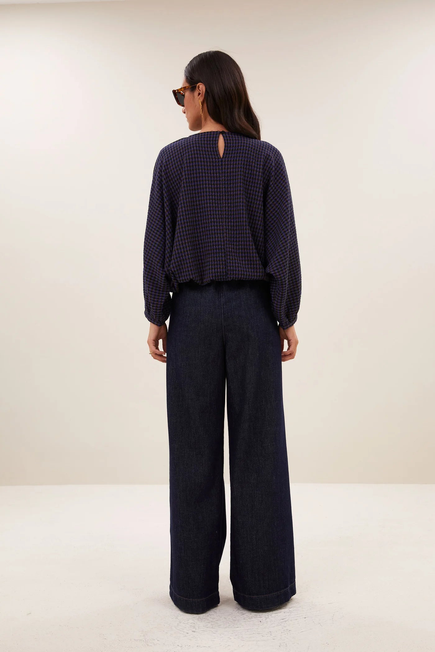 Blouse gaya galaxy check
