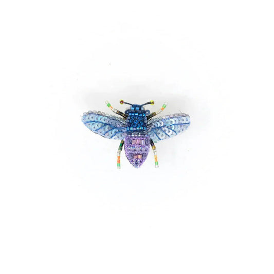 Broche abeille bleue