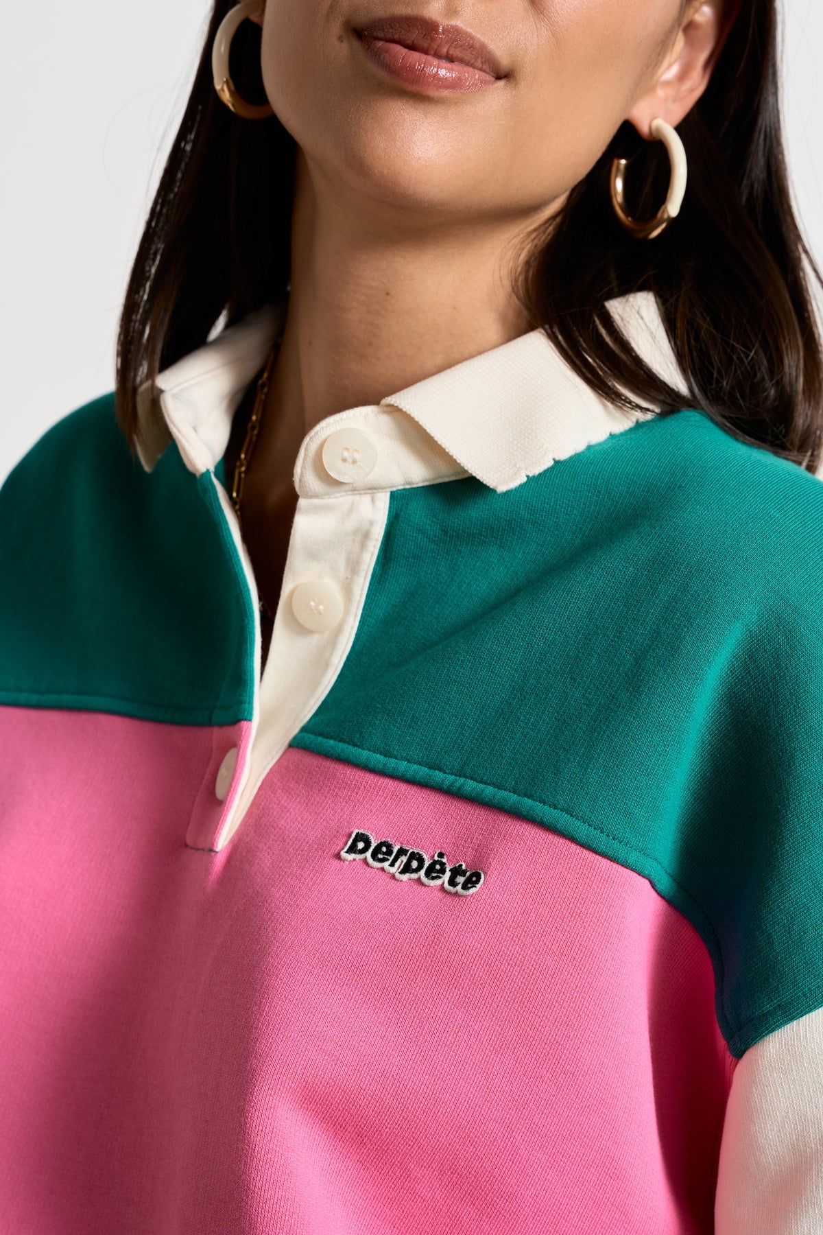 Sweat Linda rose et vert