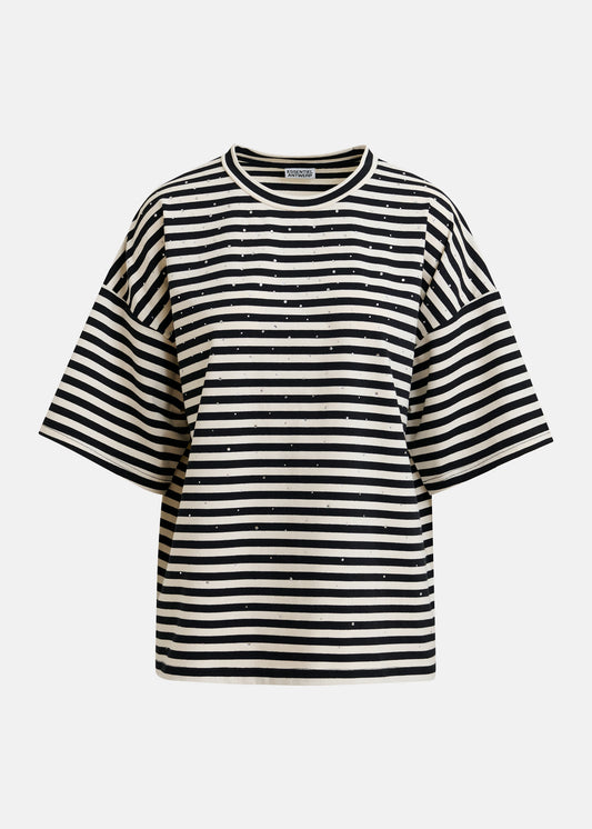 T-shirt rayé Joste noir et blanc