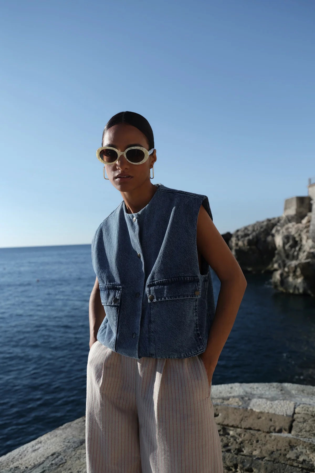 Veste Maggie jean sans manches