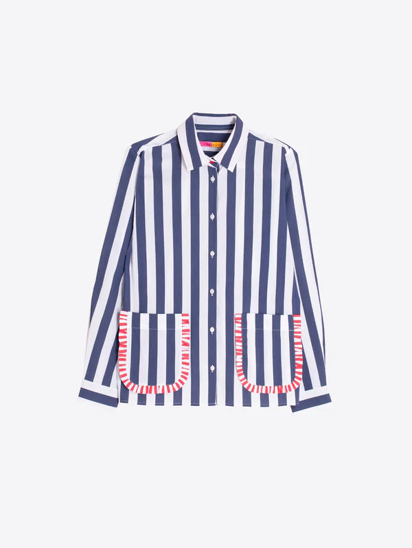 Chemise rayée à volants