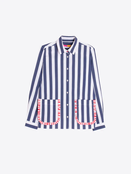 Chemise rayée à volants