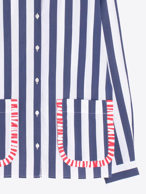 Chemise rayée à volants