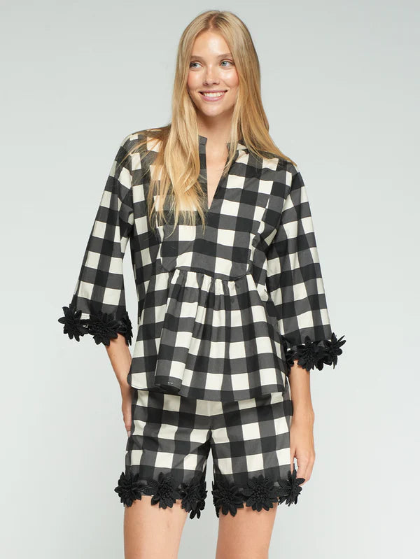 Blouse Valérie vichy noir