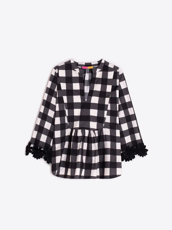 Blouse Valérie vichy noir