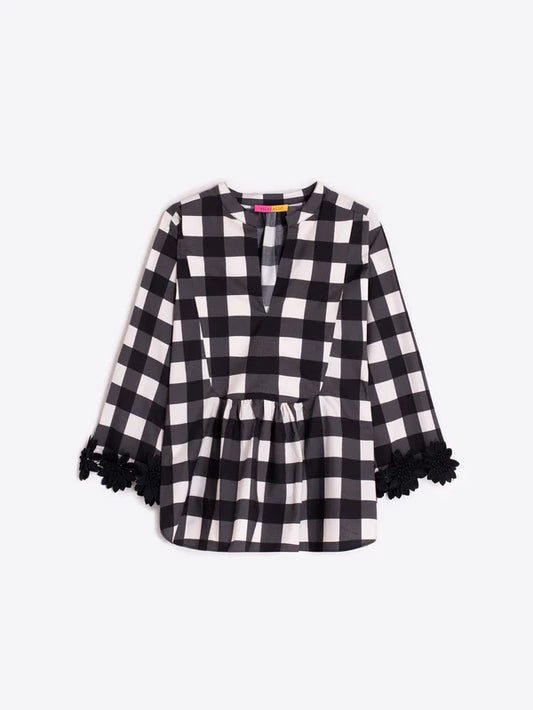 Blouse Valérie vichy noir