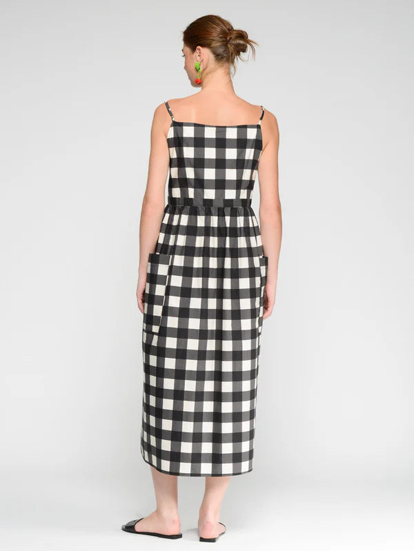Robe Wrap vichy noire