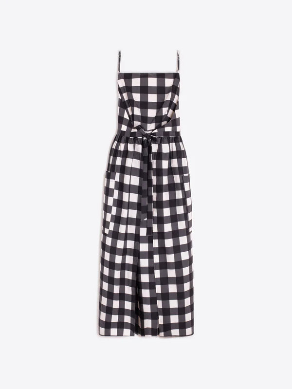 Robe Wrap vichy noire