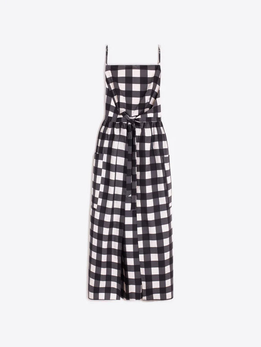 Robe Wrap vichy noire