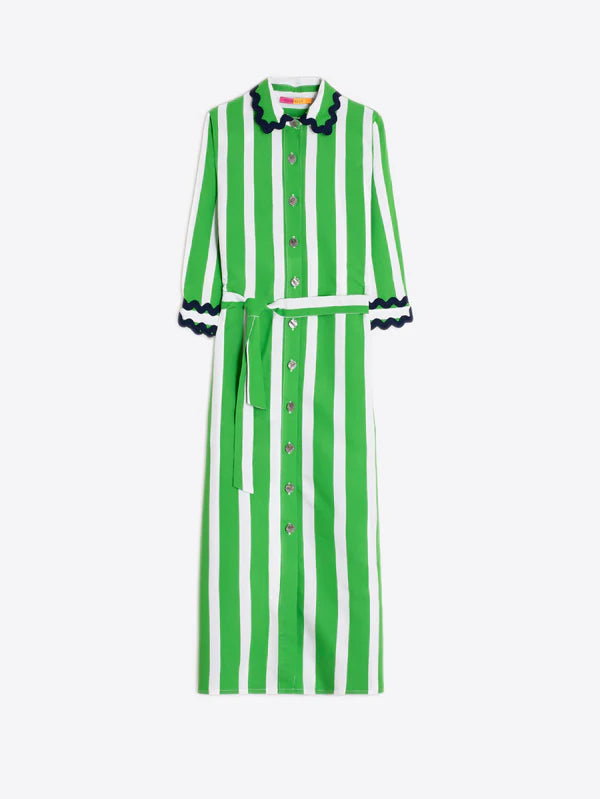 Robe Isota rayée vert