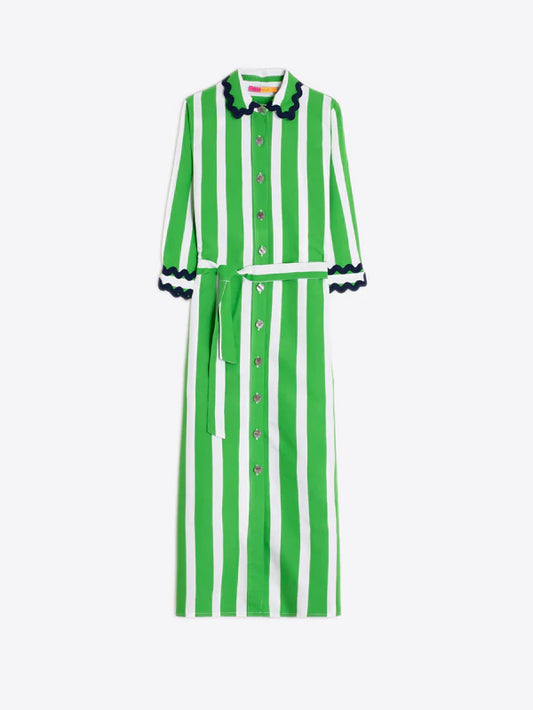 Robe Isota rayée vert