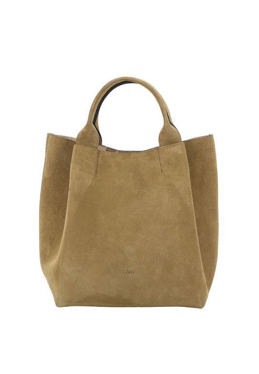 Sac shopping essential médium cuir suède vert clair