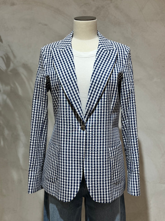 Blazer vichy bleu