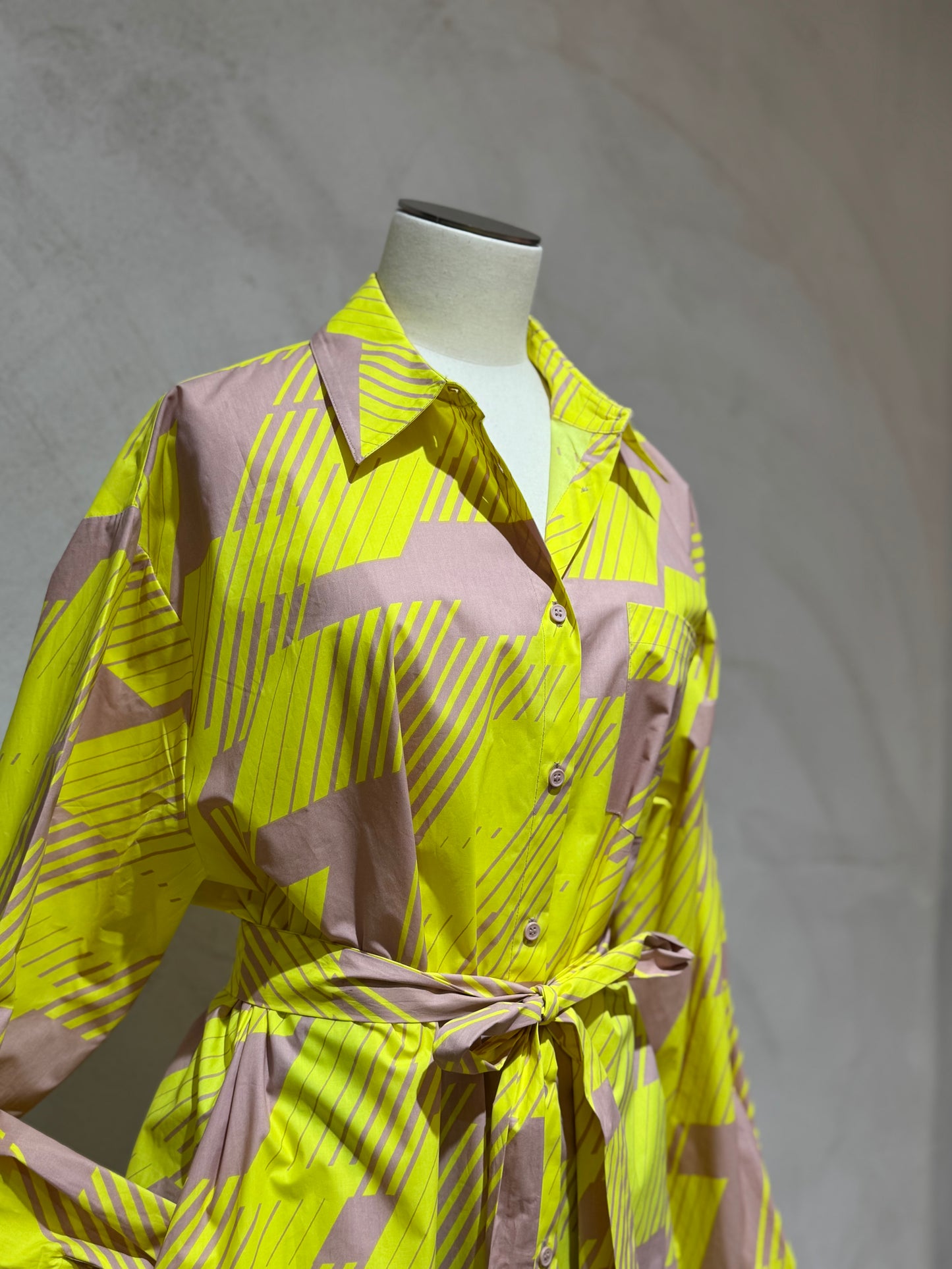 Robe chemise Jada jaune et rose