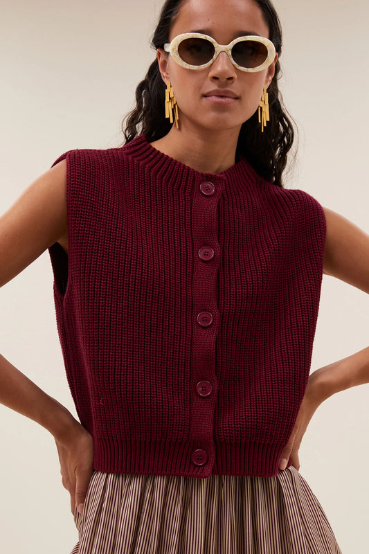 Gilet sans manches Nori oceano bordeau