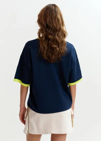 T-shirt Jefinitely navy et jaune
