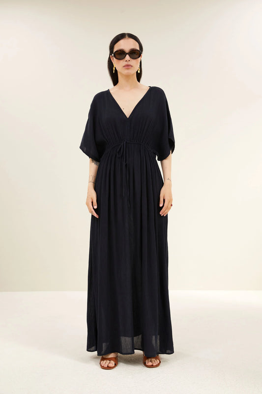 Robe longue bleu marine