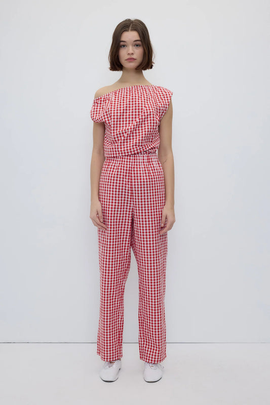 Pantalon Cep vichy rouge