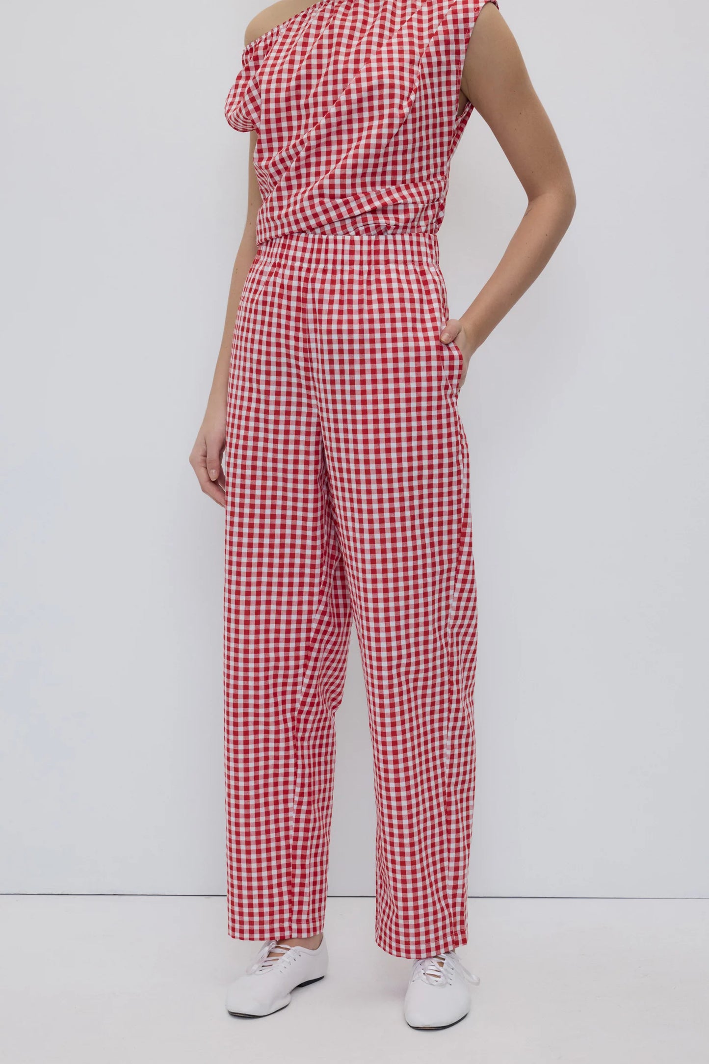 Pantalon Cep vichy rouge