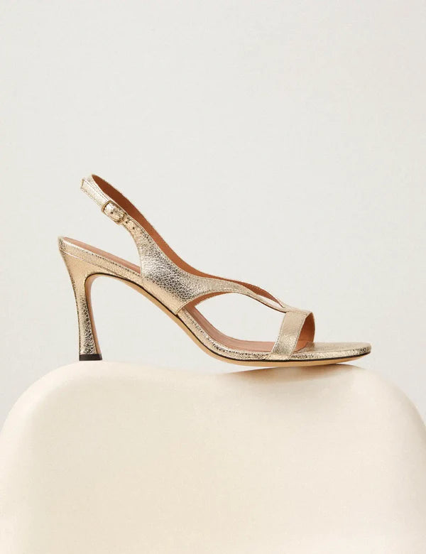 Sandales à talons n°798 or blanc