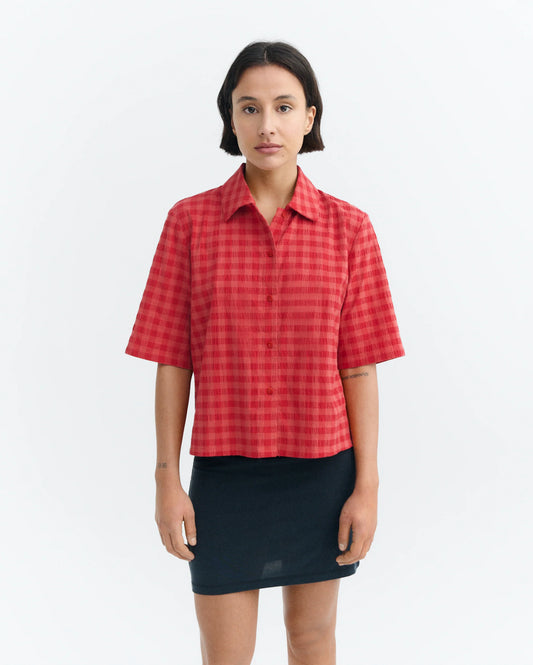Blouse Ane vichy rouge