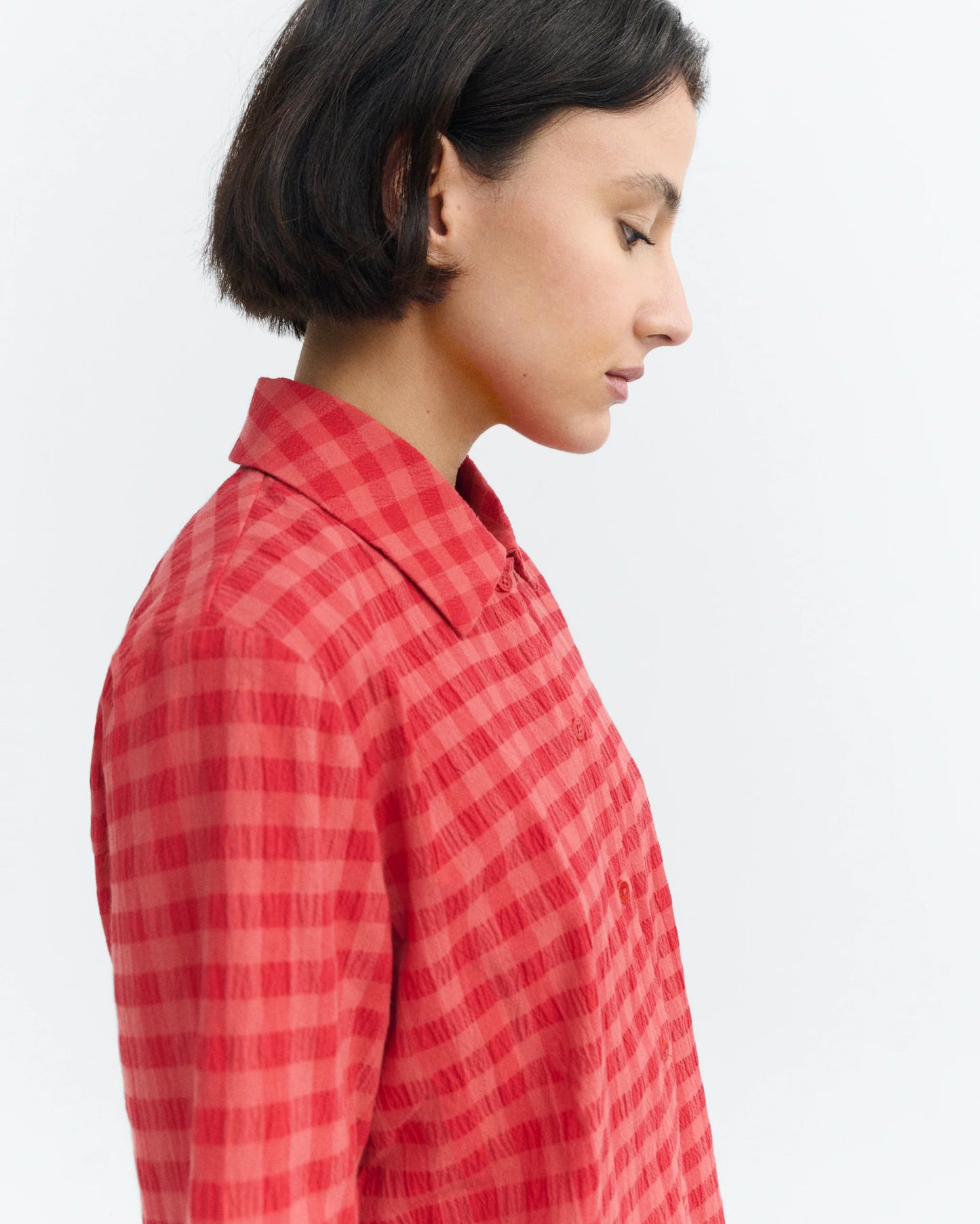 Blouse Ane vichy rouge